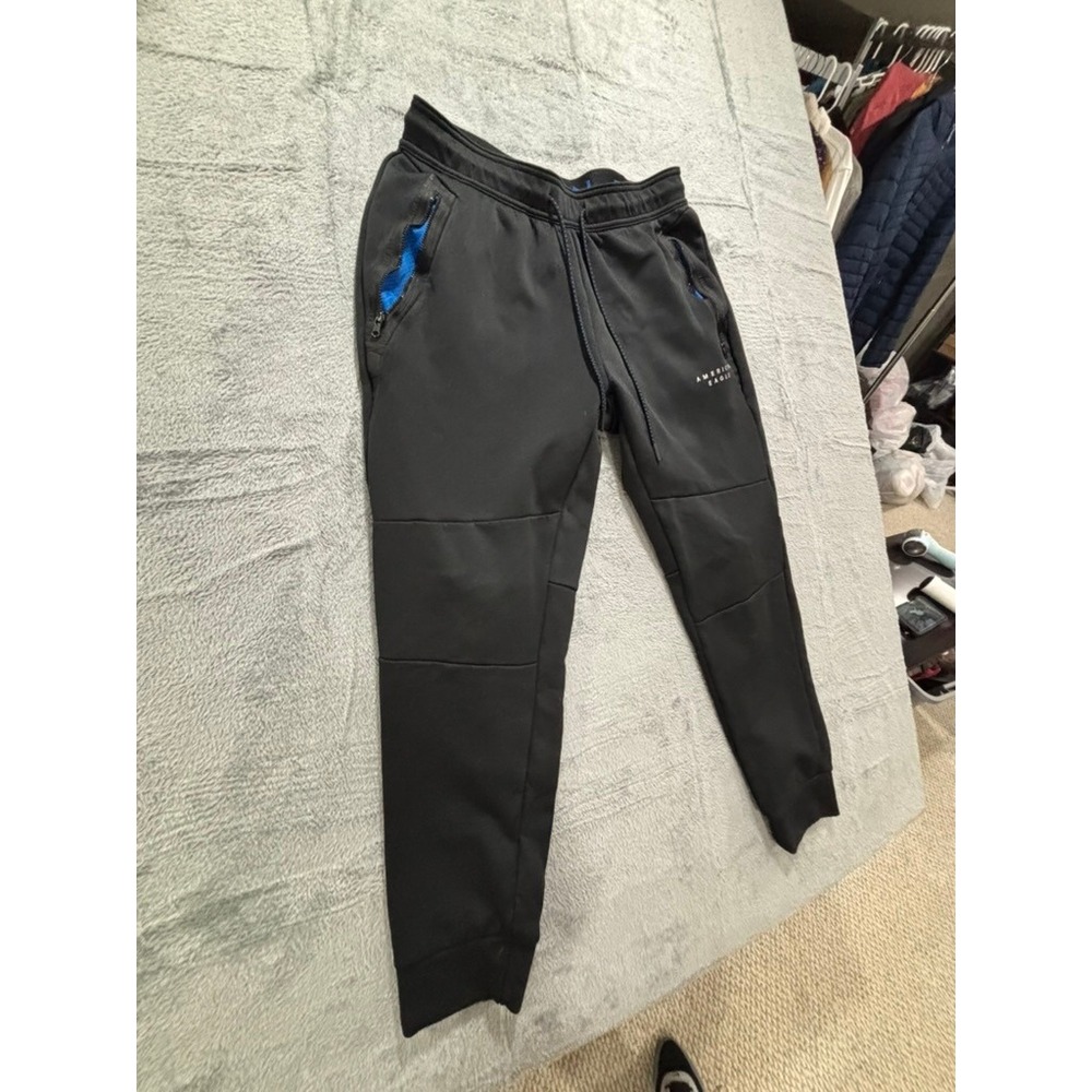 American Eagle M Black Joggers Mens Athleisure Casual Sweatpants Active Pants - Picture 5 of 14